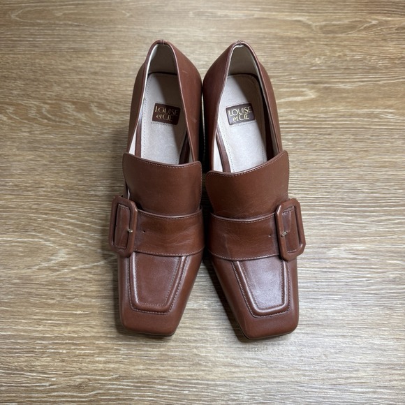 Louise et Cie Shoes - Louise et Cie Brown Leather Buckle Loafers ~ 4" Heel